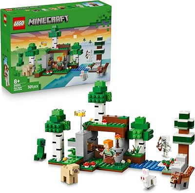 Minecraft Erstes Abenteuer in der Nacht - Interaktives Spielzeug mit 7 Figuren inkl. Alex, Creeper, Skelett & Waldwolf - Gaming-Geschenk für Jungen und Mädchen ab 8 Jahren - 21593