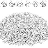 Mulutoo 1200 Pieces Flower Shape Septal Bead Tibetan Style Daisy Spacers CCB Spacer Beads Disc Spacer Loose Beads for Bracelet Necklace Earring Jewelry Making (Silver)
