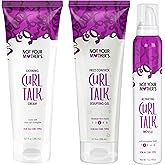 Not Your Mother's Curl Talk Defining Cream, Styling Gel, &amp; Mousse - 3 Pack | Defining Cream, Frizz Control Gel, &amp; Activating Mousse - 9.7 oz Each - Maximize Definition &amp; Control Frizz - Citrus Jasmine