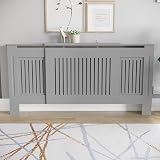 Vida Designs Chelsea Radiator Cover Olive Grey Adjustable H80xW130-194xD16 view 3