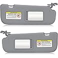 Left & Right Sun Visor for 2011-2015 Hyundai Elantra, Driver & Passenger Side Gray Sunvisor Replacement 852103X000TX 852203X000TX