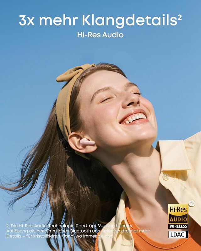 by Anker P31i kabellose Bluetooth-Kopfhörer, Hi-Res Sound, Rosa