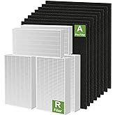 6 Pack HPA300 HEPA Filter Replacement for Honeywell Air Purifiers HPA300 Series, HPA300, HPA304, HPA8350, HPA300VP, HPA3300b, HPA5300, Replace HRF-R3, Pack of 6 HEPA R and 8 Pre filters A HRF-AP1