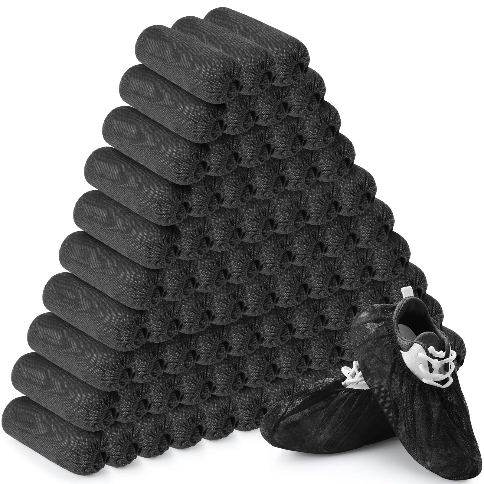 Photo 1 of Vabean 1000 Pcs Disposable Shoe Covers Boot Cover Waterproof Nonslip Shoe Protector Covers for Indoor Carpet Floor Workplace Protection, One Size Fit Most (Black)