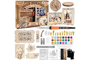 K KERNOWO Wood Burning Kit - 81Pcs All-in-One Wood Burning Tool Pen Adjustable Temperature Wood Burner Kit Crafts Gifts for Adults & Teens, Woodburning Kits for Beginner Pyrography