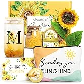 Sunflower Initial Gifts, Get Well Soon Gifts, Self Care Spa Birthday Gifts for Women Monogrammed Gifts, Sunshine Gift Baskets, Personalized Gifts, M