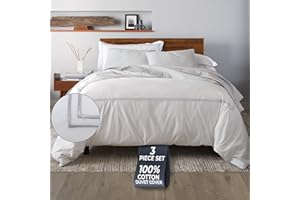Ella Jayne Luxury Duvet Cover Set (3pc), 100% Cotton Duvet Cover, King/Queen Duvet Cover Set, Breathable & Lightweight, White Duvet Cover Queen, Cal King Duvet Cover, King/Cal King Size Silver