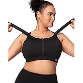 VFUS Zip Front Adjustable High Impact Sports Bras for Women Large Breasts Full Coverage Workout Running Removable Pads