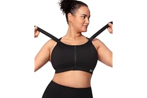 VFUS Zip Front Adjustable High Impact Sports Bras for Women Premium Quality Full Coverage Workout Running Removable Pads