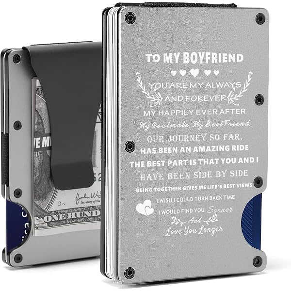 Awofer Personalized Aluminum Wallet - Custom Engraved Slim RFID Blocking Wallet For Men (Groomsmen Gift)