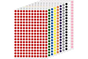 FINDAT Multicolors Round Labels 0.4 Inch Color Coding Circle Dot Stickers Vinyl Waterproof Self-Adhesive Removable Sticky Nam