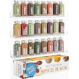 Pretty Display Spice Rack Wall Mount Crystal Clear Acrylic Spice Rack Organizer [3 Pack] Strong & Secure Shelf Design with Fr