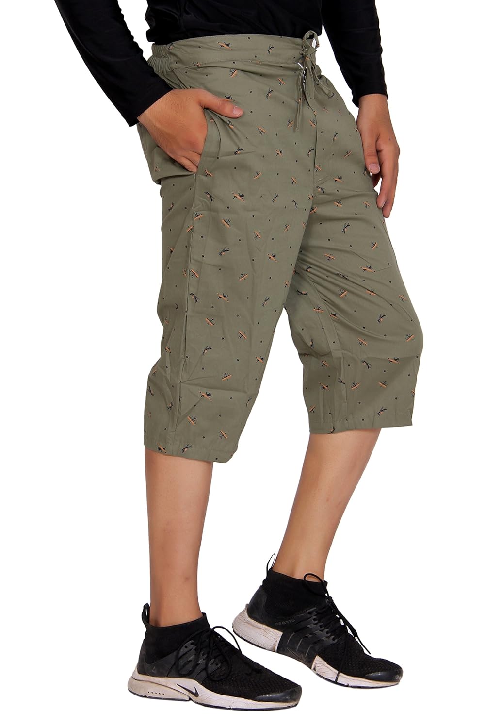 flamboyant mens multicolor printed cotton capries