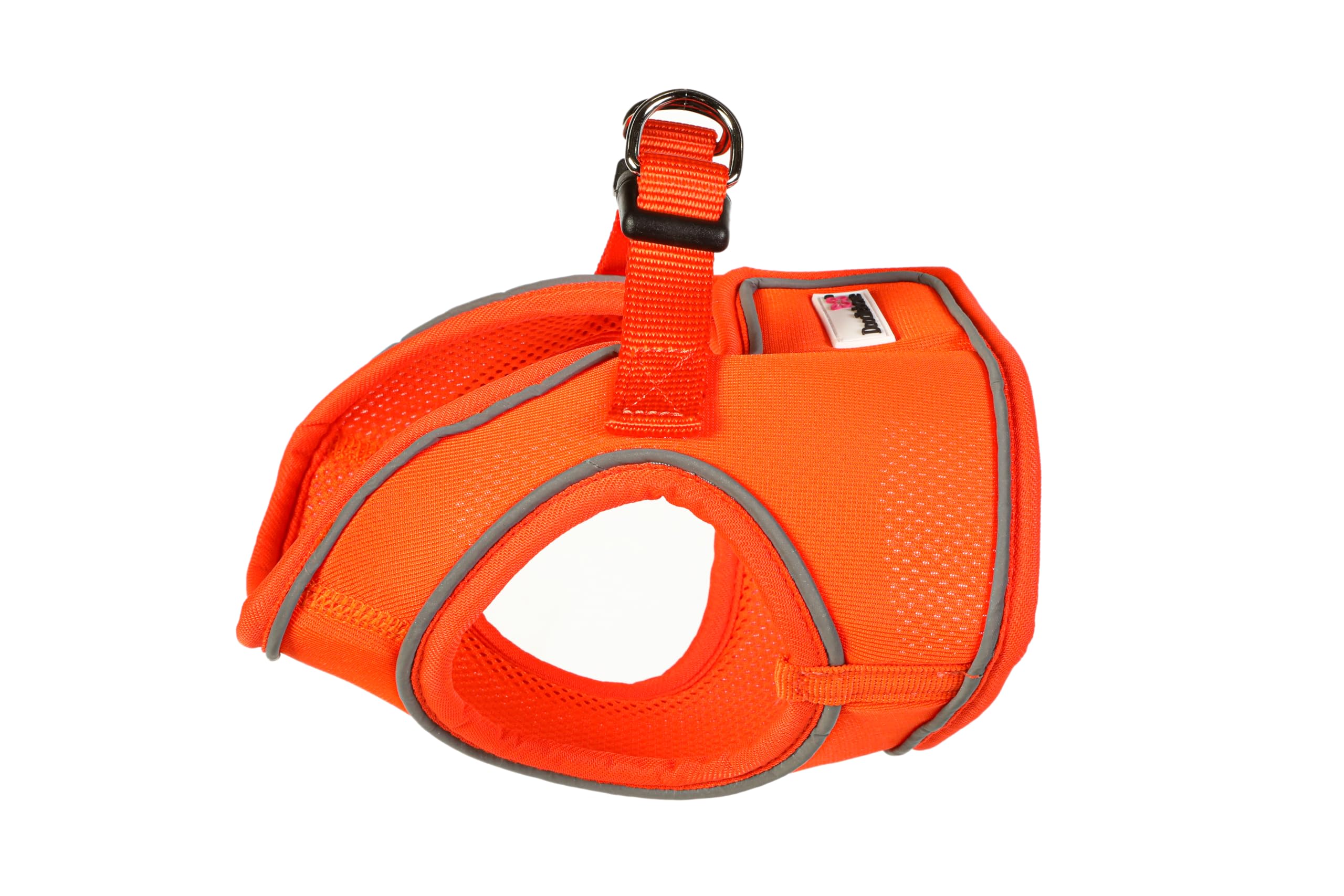 Doodlebone – Snappy Harness Dog Harness – Easy Step In Vest Style Harness, No Over Head Fit, Reflective & Machine Washable for Medium to Large Breeds – Size 5, 54-60cm - Tangerine