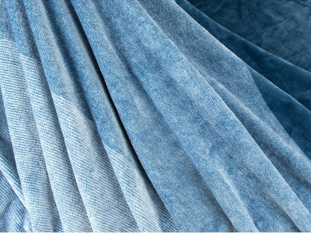 PAVILIA Flannel Fleece Ombre Throw Blanket for Couch | Super Soft Cozy Microfiber Couch Blanket | Gradient Decorative Accent Throw | All Season, 50x60 Inches Turquoise Blue: Home & Kitchen