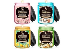 C CACALOM 4 Pack Odor Eliminating Candles, Pet Scented Candles for Home, Single Wick Soy Candle Gifts for Women, Men, Ideal for Creating Relaxing Atmosphere, Over 50 Hours of Burn Time