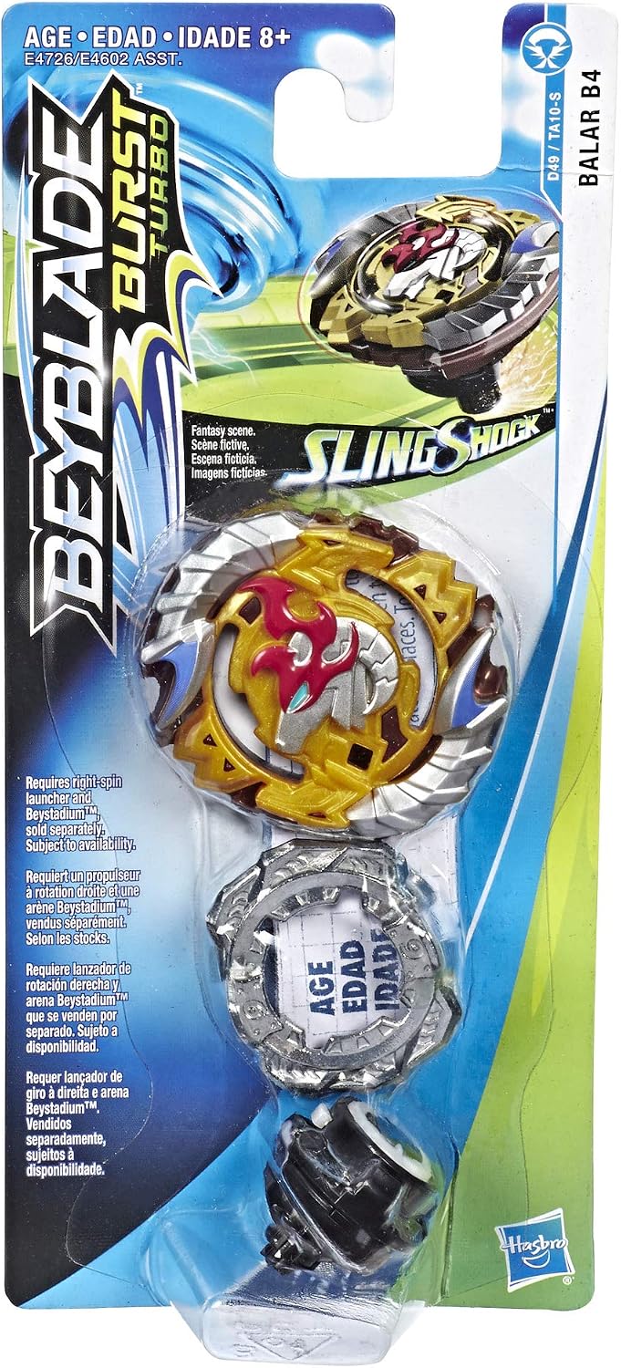 BEYBLADE Burst Turbo Slingshock Balar B4 Single Battling Top, Right-Spin Attack Type, Age 8+, Gold - Image 3