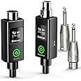 Bietrun Wireless XLR Transmitter Receiver with 48V Phantom Power, UHF 230ft Range, 30 Channels, Wired Change to Wireless Mic XLR Adapter for Dynamic or Condenser Mics (with XLR to 1/4'' Adapter)