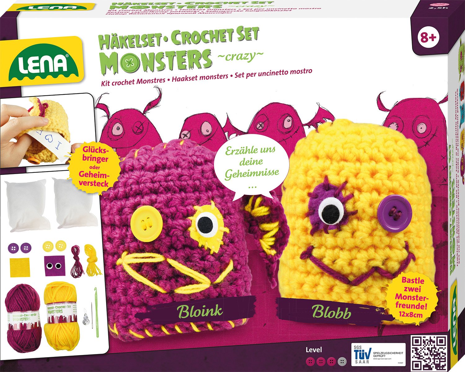 Lena 42523 – Crochet Craft Kit Set Crazy Monsters For 2