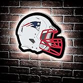 Team Sports America Evergreen NFL New England Patriots Ultra-Thin LED Light Wall Sign Decor | Full Size Replica Helmet | 19.5 x 15 Inches | Made in the USA