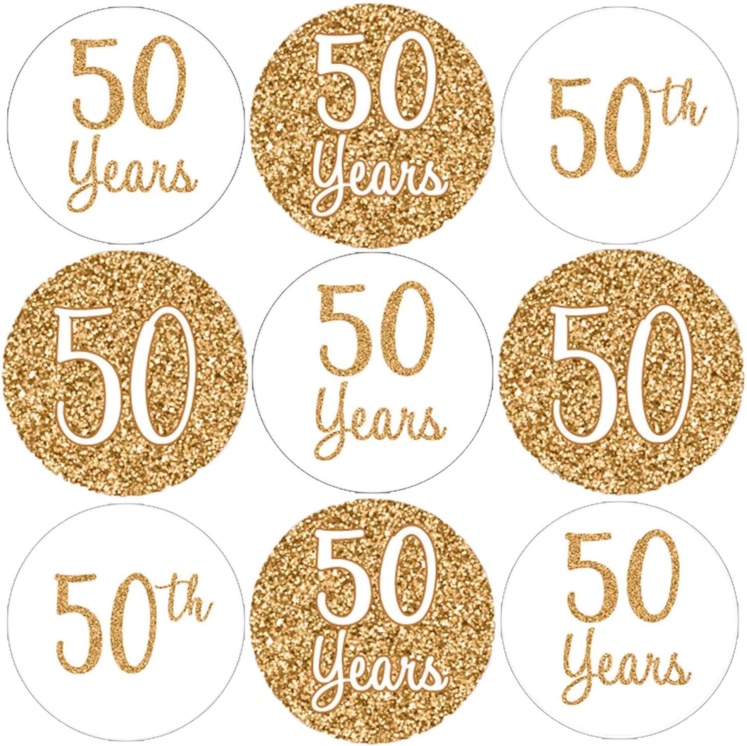 Gold 50th Anniversary Party Favor Stickers 180 Labels Health & Personal Care