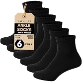 TAGGLAR Ankle Socks for Men &amp; Women &ndash; 78% Organic Cotton, Moisture Wicking, Arch Support,Cushioned Athletic Comfort (6 Pairs)