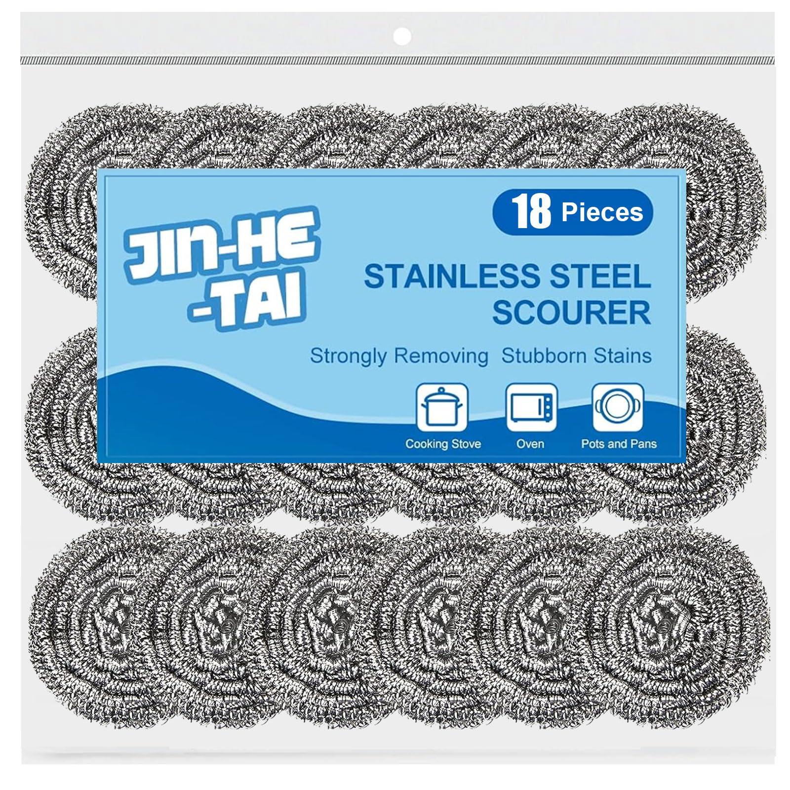 Photo 1 of 10 Pack Stainless Steel Scrubber, Steel Wool Srubber for Scouring Stubborn Messes from Pots and Pans, Stoves,Broiler Racks,Grills and More
