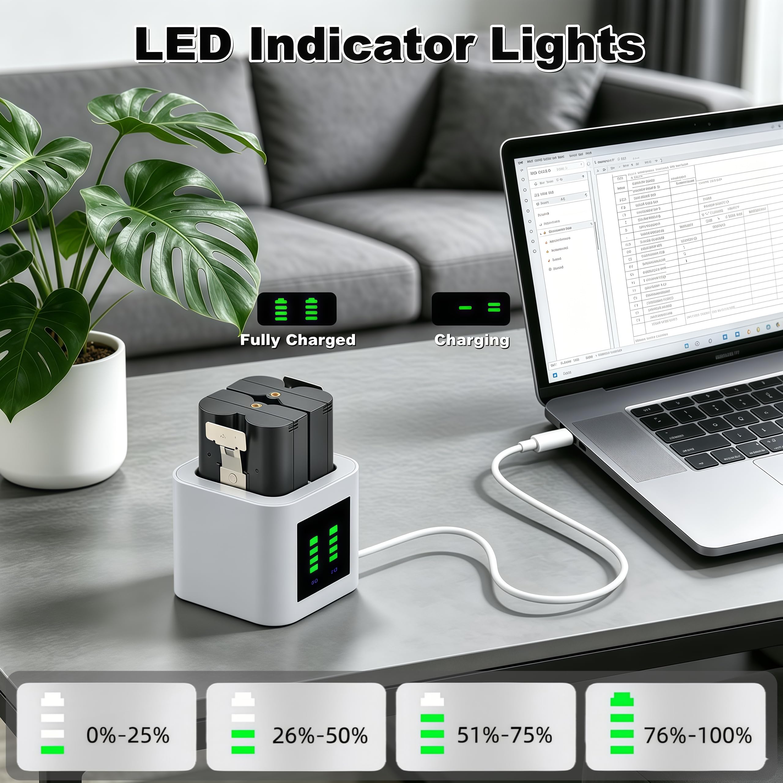 2 Stück 6040mAh Akku und Ladegerät für Ring Video Doorbell 2/3/4/3 Plus Kamera, Stick Up Cam (2. und 3. Gen), Auch für Spotlight Cam und Peephole Cam 5