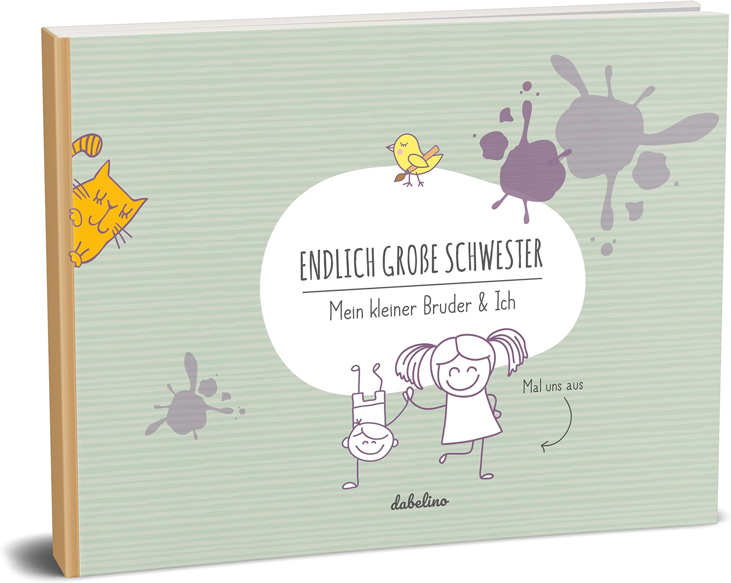 Birth Gift for Big Sister: "Little Brother and Big Sister" Book (eco-friendly, recycled paper, memory album / photo album for siblings)