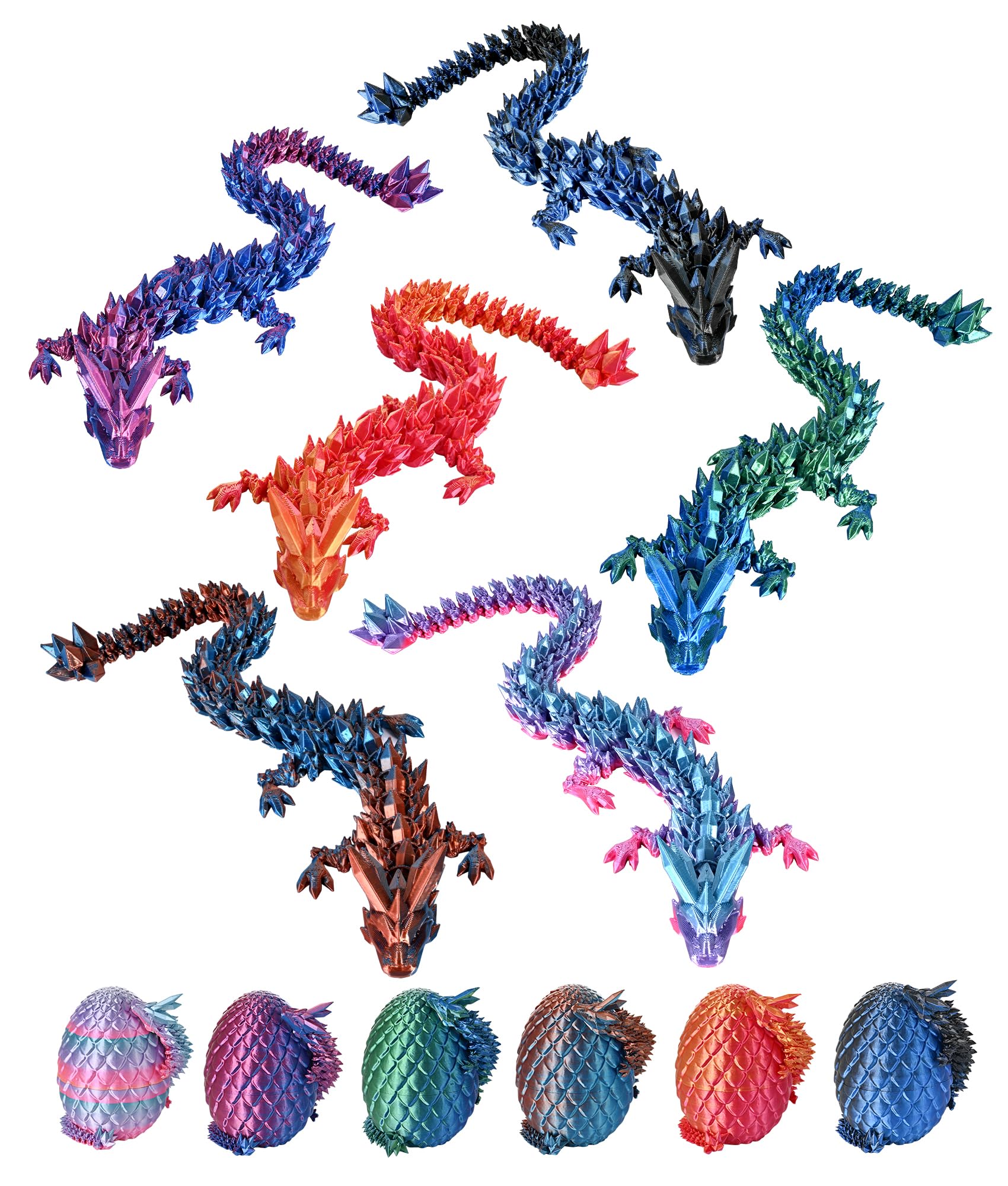 Photo 1 of 6Pack 3D Printed Dragon with Egg, 3D Printed Dragon Eggs with Dragon Inside, Office Desk Decor & Collectible, Fidget Stress Relief, Fidget Toy, Easter Eggs & Basket Stuffers (6 Pcs Set)