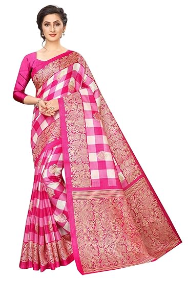 TDC Games silk with blouse piece Saree (Free Size)