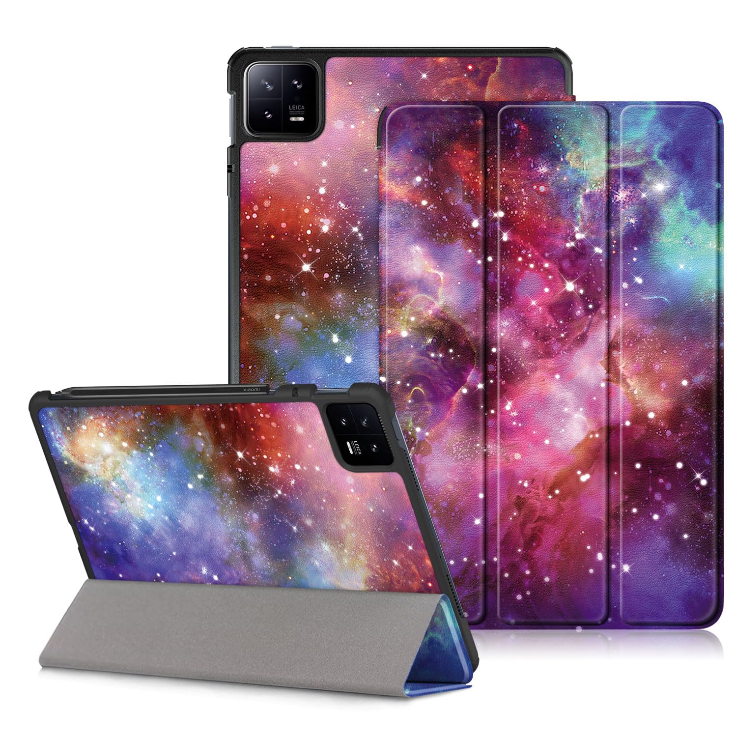 DINGGUAGUA Case for Xiaomi Pad 6/Xiaomi Pad6 Pro 11 Inch 2023, Slim Stand Hard Back Shell Cover with Auto Wake/Sleep,Galaxy