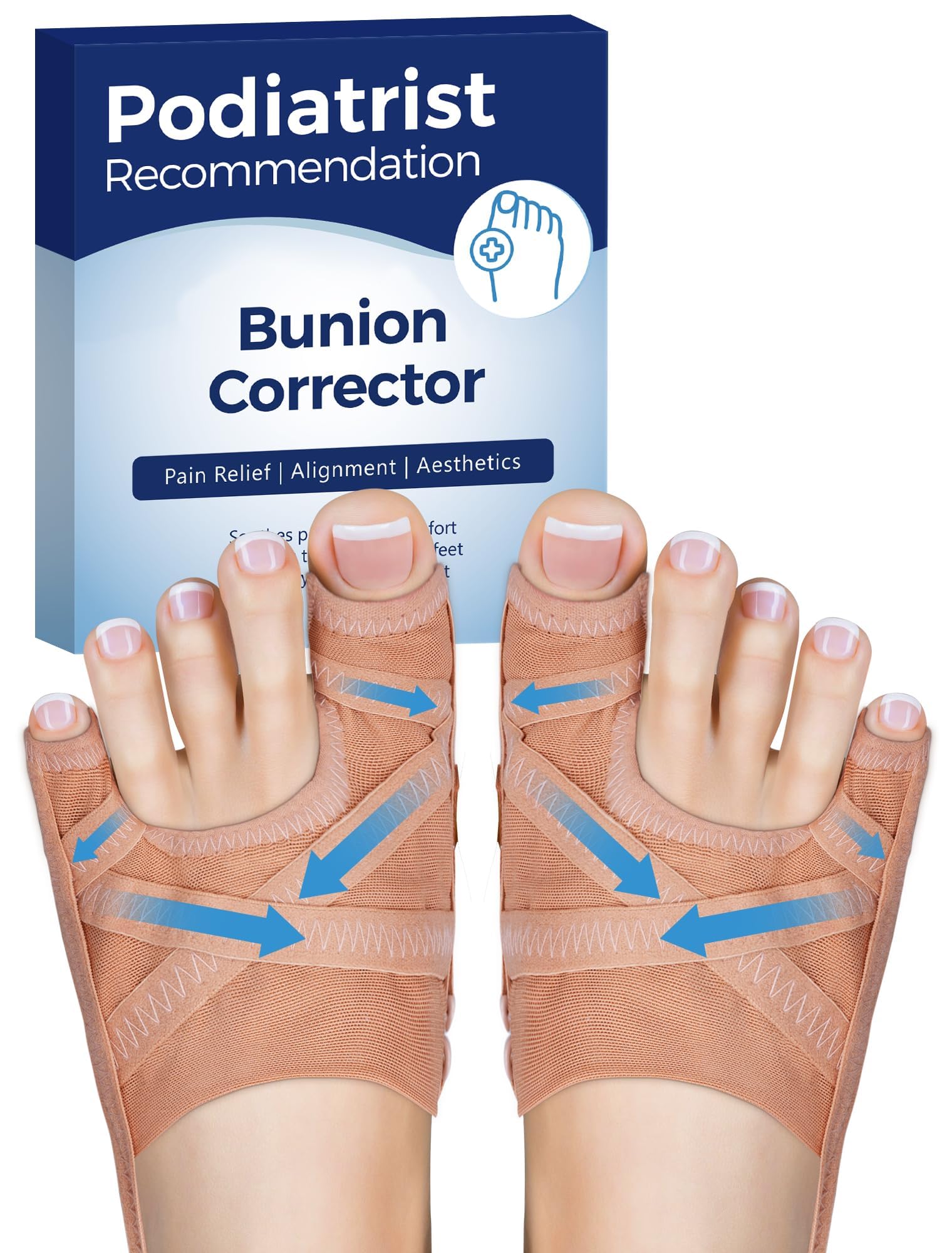 Photo 1 of Habioer Bunion Corrector for Women & Men, Breathable Toe Straightener for the Thumb and Little Toe, Comfortable & Adjustable for Day/Night Use, Bunion Relief Splint(1 Pair)