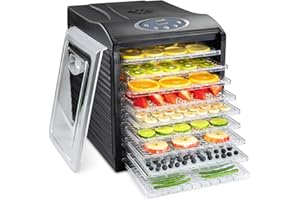 Ivation 9 Tray Countertop Digital Food Dehydrator Drying Machine 600w with Preset Temperature Settings, Auto Shutoff Timer an