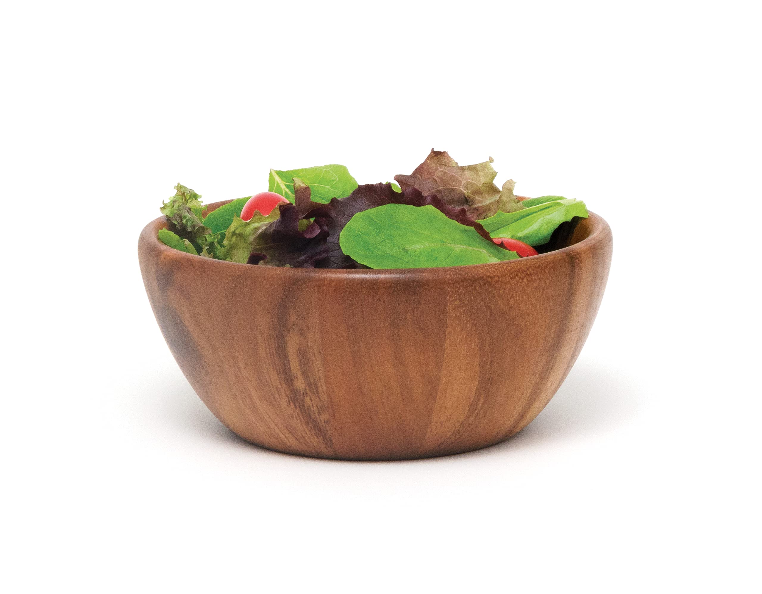 Lipper International Acacia Round Flair Serving Bowl for Fruits or Salads, Small, 6" Diameter x 2.5" Height, Single Bowl - Image 3