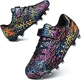 Hanani Boys Girls Soccer Cleats for Kids Football Shoes High Top Training Youth Football Cleats Outdoor/Indoor Athletic Turf Shoes