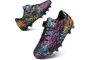 Hanani Boys Girls Soccer Cleats for Kids Football Shoes High Top Training Youth Football Cleats Outdoor/Indoor Athletic Turf Shoes