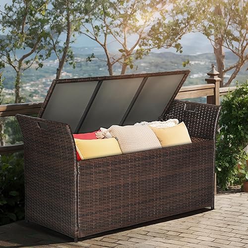 Wicker Amazon Garden Cushion Storage Box Outfoor Storage Outside