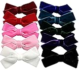 Sunflower-qd 3" Velvet Ribbon Hair Bows Clip for Girl Set of 10