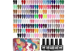 JODSONE 100 PCS (5 ml each) Gel Nail Polish Kit No Wipe Soak off Base Coat and Matte Glossy Top Coat Gel Polish Collections Gifts for Manicure Lovers