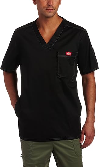 Amazon Com Dickies Men S Generation Flex Utility Scrubs V Neck Shirt Clothing