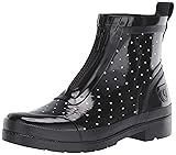 Tretorn Women's LINAZIP Rain Boot, Black/White, 7 M