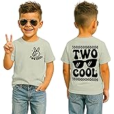 SANIXJOO Two Cool 2nd Birthday T Shirts Boys 2nd Birthday Shirt Toddler Baby 2 Year Old Birthday Gift Tee Tops