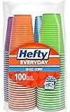 Hefty Plastic Party Cups (Assorted Colors, 16 Ounce, 100 Count) &ndash; Packaging May Vary