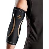 Tommie Copper Elbow Compression Sleeve, 15-20 mmHg (S/M, Black) | 15-20 mmHg | 4D Stretch | Copper Znergy | Non-Slip Fit
