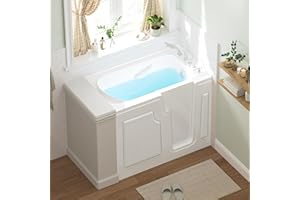 FerdY Floridian 52" x 30" Walk-in Bathtub with Right-Side Door Opening and Quick Fill and Drain System, Rectangular Soaking Bathtub in White
