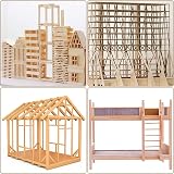 Bestomrogh 100 Pcs Wooden Sticks Balsa Wood 3x3x300mm Craft Dowels view 6