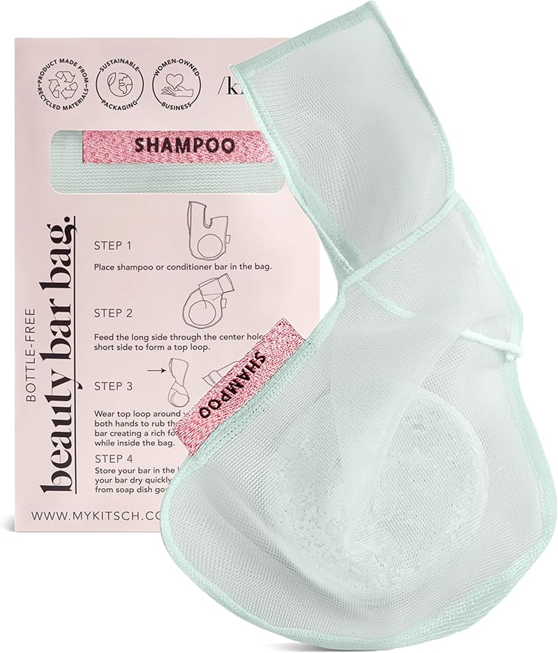 Kitsch Bar Soap Saver Bag Mint – Patented Mesh Soap Holder for Bars