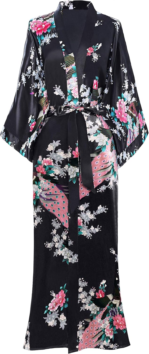 BABEYOND Kimono Dressing Gown Peacock Kimono Robe For Women Wedding Girl's Bonding Party Pyjamas