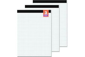 VISHOITTY Graph Paper Legal Pad 8.5 x 11 Grid Paper Letter Size Graphing Paper 4x4, 3 Pack Quad Ruled Legal Pad 11 x 8-1/2'' Writing Pads 30 Sheet/Pad, 8.5 x 11'' Drafting Paper Perforated Math Paper Pad